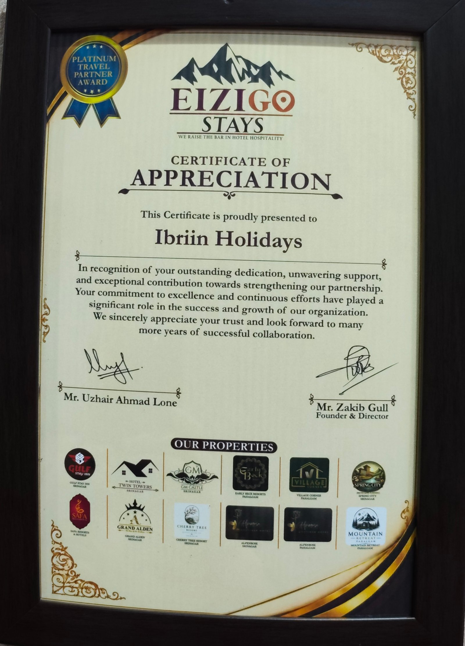 Certificate